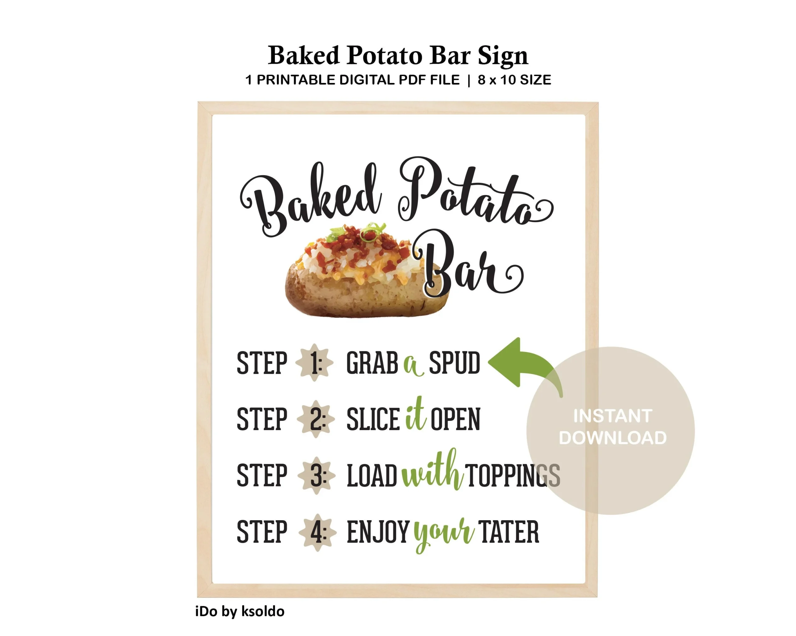 Baked Potato Sign With Ingredients Printable Baked Potato Sign With Ingredients Printable