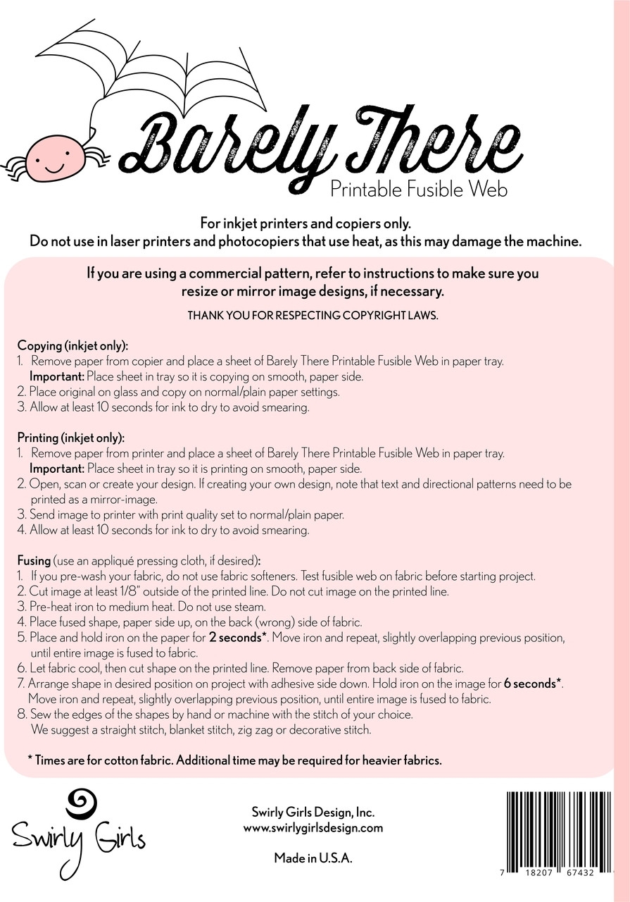 Printable Fusible Web Sheets