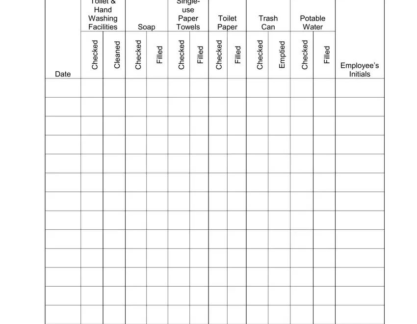 Bathroom Cleaning Log Sheet Fill Out Printable PDF Forms Online