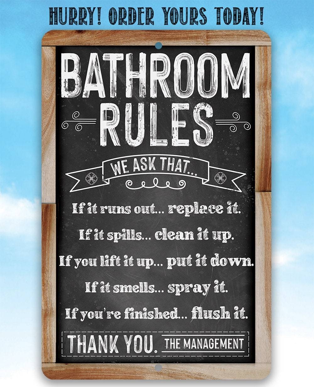 Printable Chalkboard Bathroom Sign Printable Chalkboard Bathroom Sign