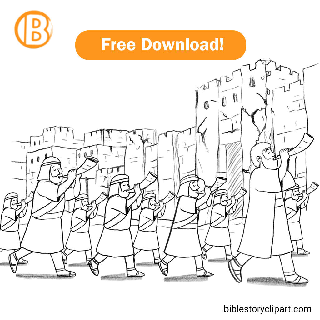 Battle Of Jericho Coloring Page Bible Story Clipart Battle Of Jericho Coloring Page Bible Story Clipart