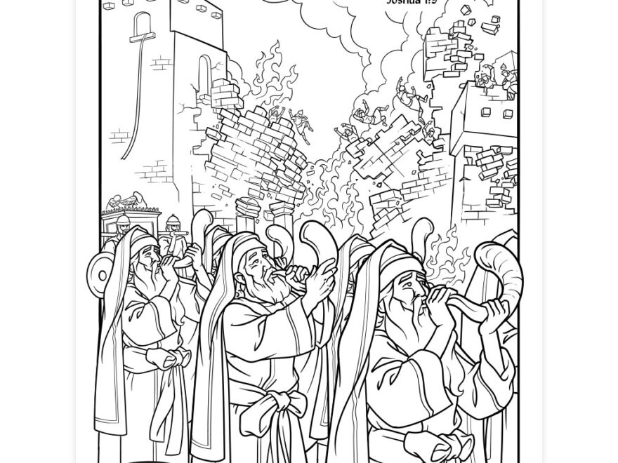 Be Strong And Of A Good Courage Walls Of Jericho Coloring Page Printable