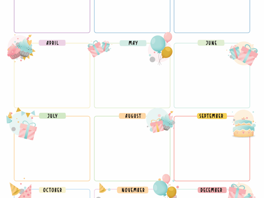 Birthday Calendars World Of Printables