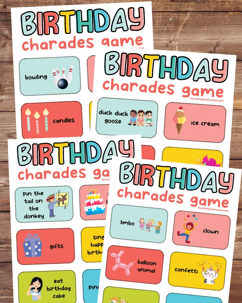 Birthday Charades Game For Kids This Tiny Blue House