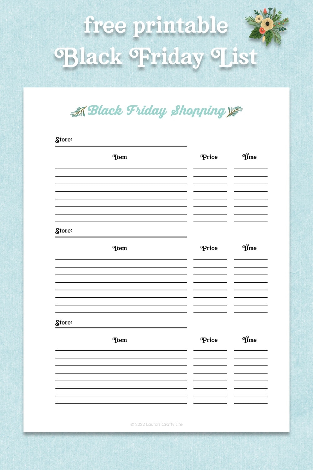 Black Friday Shopping List Black Friday Shopping List