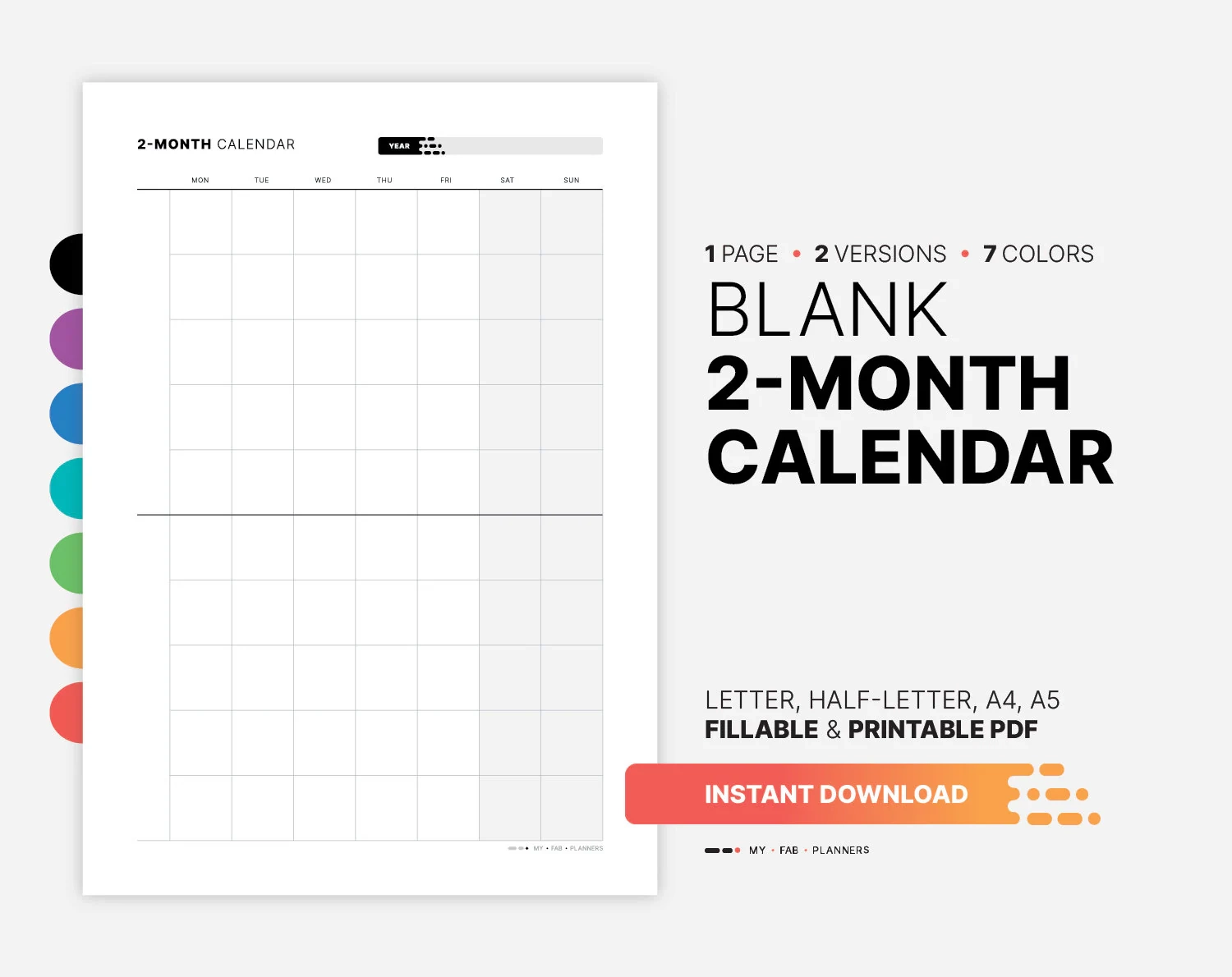 Blank 2 Month Calendar Undated Multi Month At a glance Planner Printable Monthly Perpetual Digital Wall Block Desk Template Fillable PDF Etsy Blank 2 Month Calendar Undated Multi Month At a glance Planner Printable Monthly Perpetual Digital Wall Block Desk Template Fillable PDF Etsy