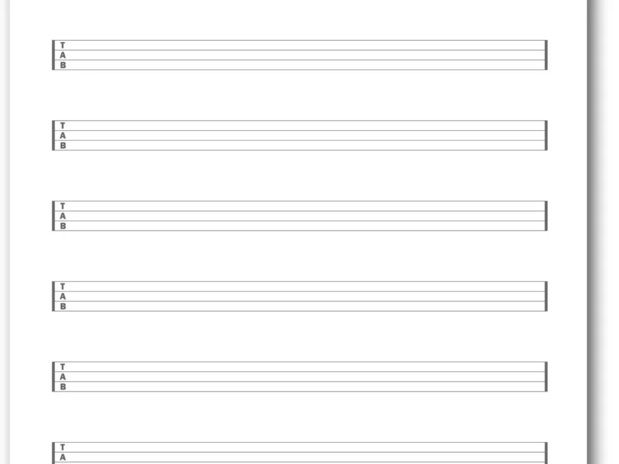 Blank 4 string Bass Guitar Tablature Printable 8 Rows With Title Blank Sheet Music Blank Bass Guitar Tab Blank Tab Sheets Bass Tabs Etsy