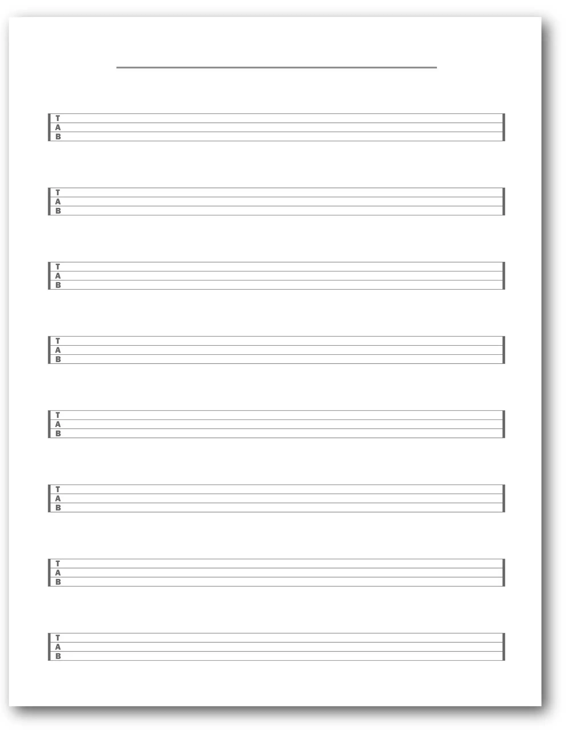 Blank 4 string Bass Guitar Tablature Printable 8 Rows With Title Blank Sheet Music Blank Bass Guitar Tab Blank Tab Sheets Bass Tabs Etsy