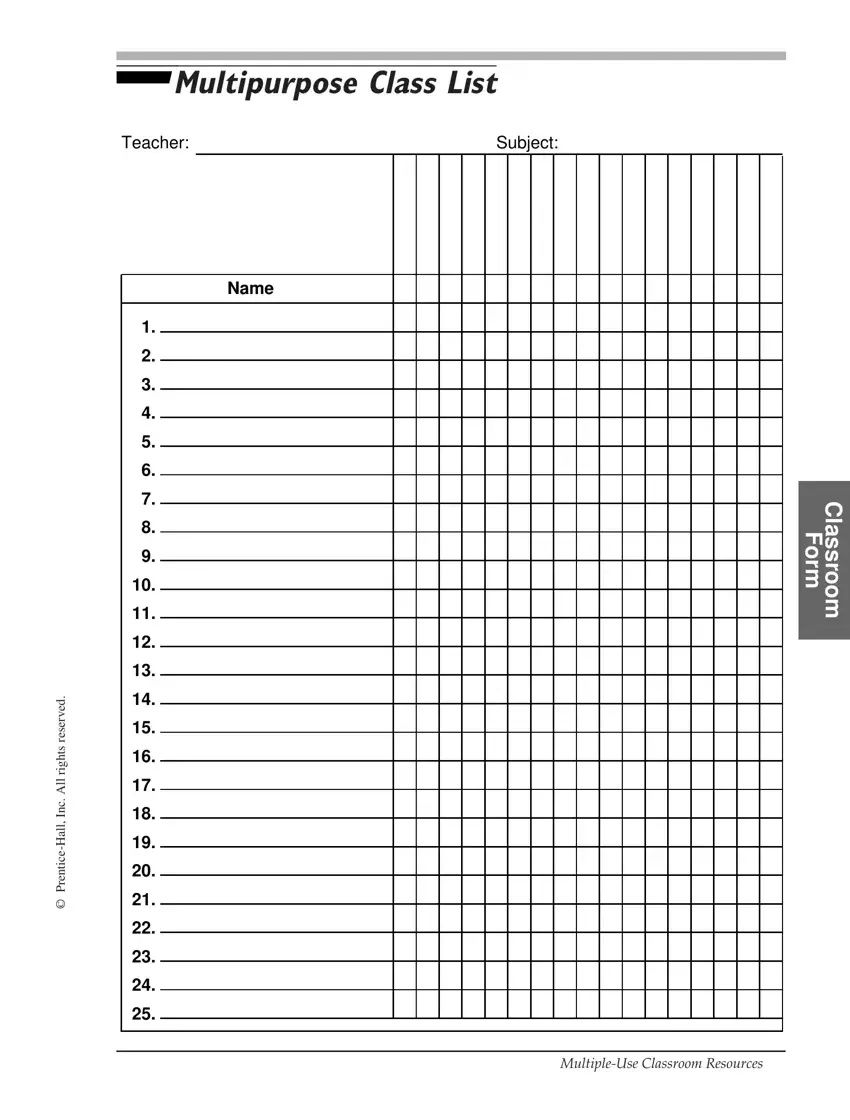 Blank Class List Fill Out Printable PDF Forms Online
