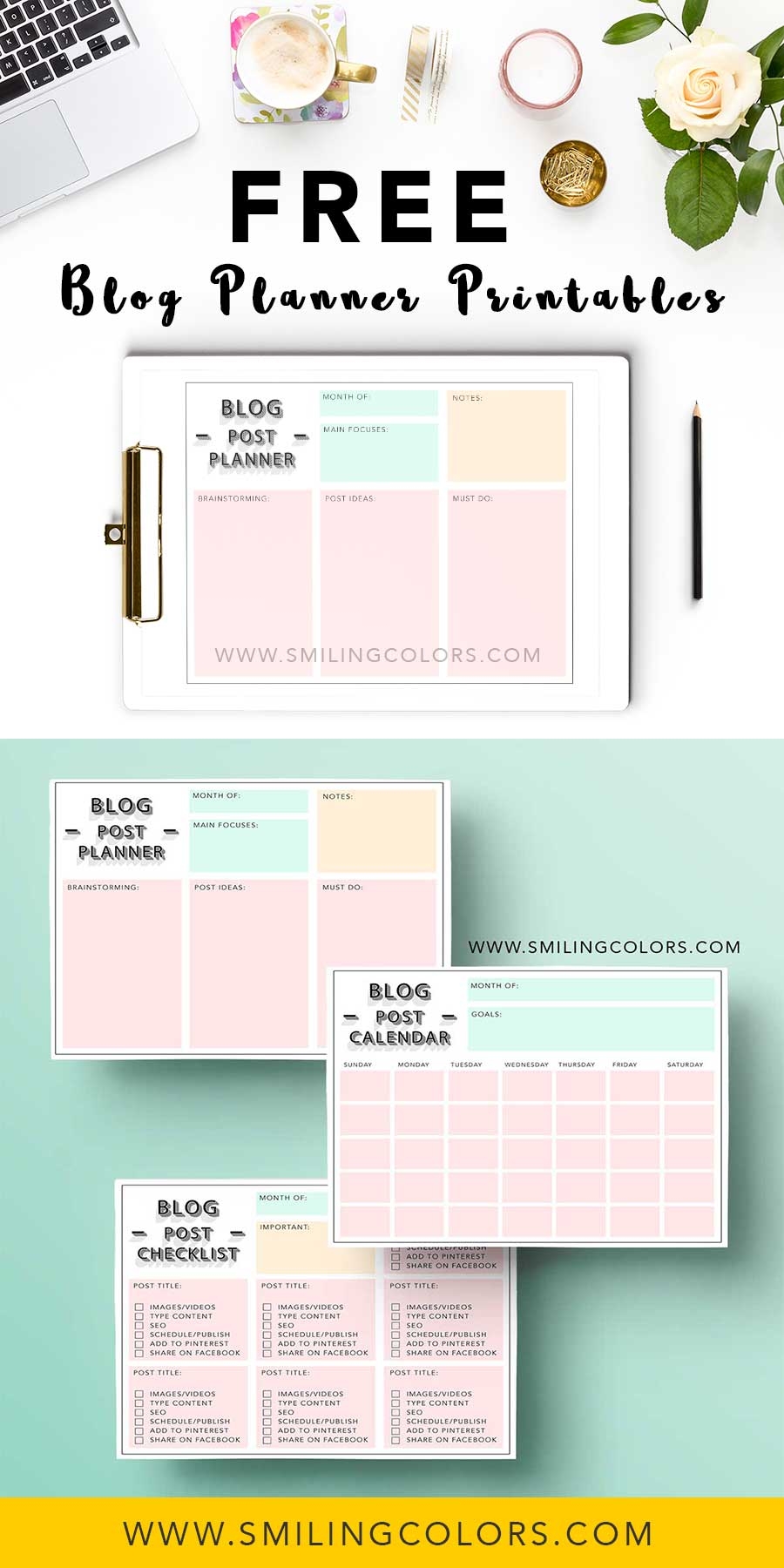 Blog Planner Printables Smiling Colors Blog Planner Printables Smiling Colors
