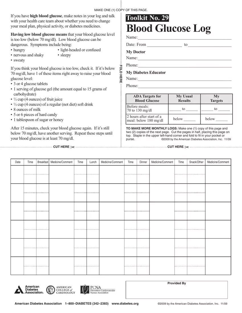 Blood Glucose Log Fill Out Printable PDF Forms Online Blood Glucose Log Fill Out Printable PDF Forms Online