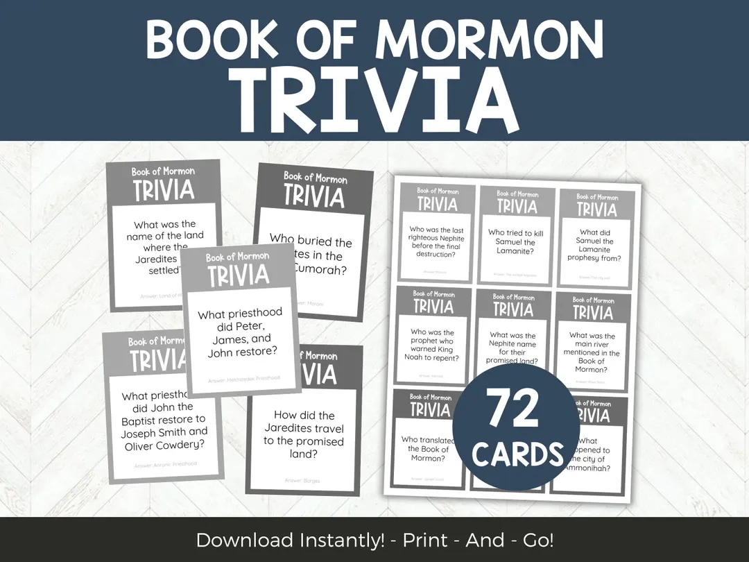 Book Of Mormon Trivia Printable