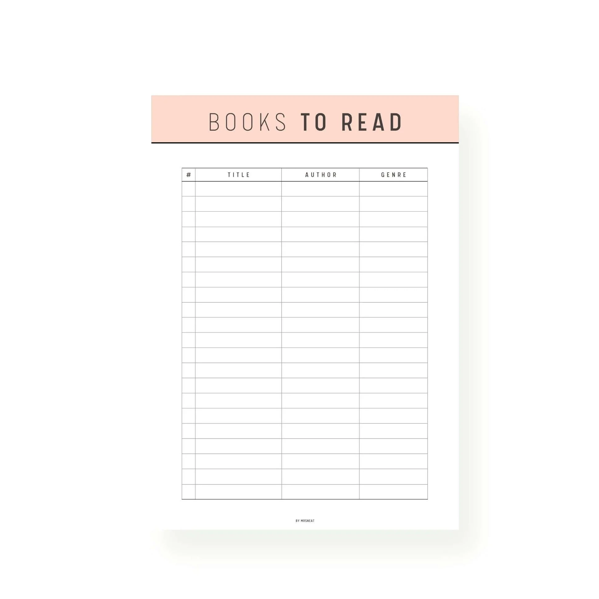 Books To Read List Template Printable M219 Mrsneat Books To Read List Template Printable M219 Mrsneat