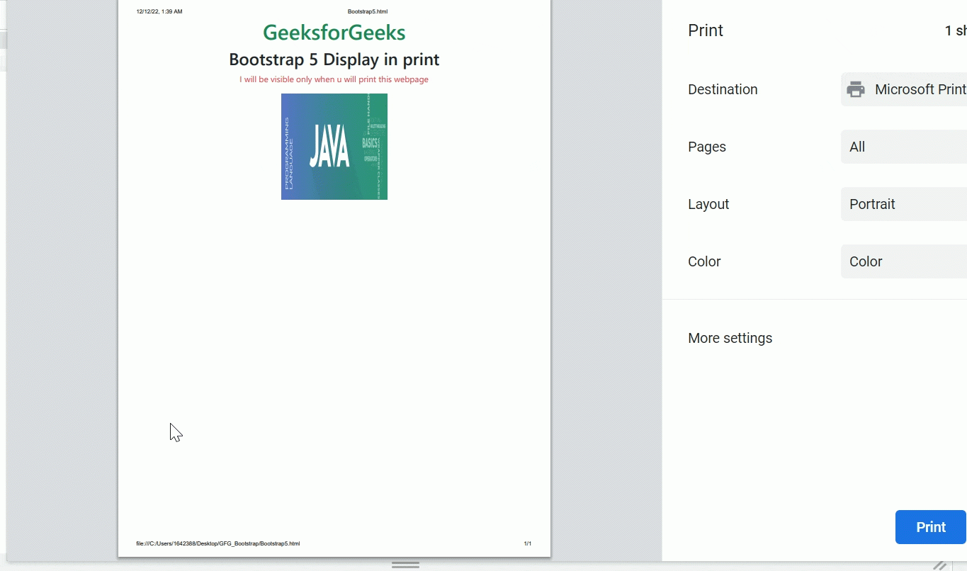 Bootstrap 5 Display In Print GeeksforGeeks Bootstrap 5 Display In Print GeeksforGeeks