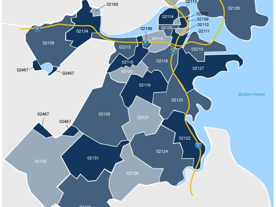 Boston MA Zip Code Map 16 Zip Codes US Map Guide
