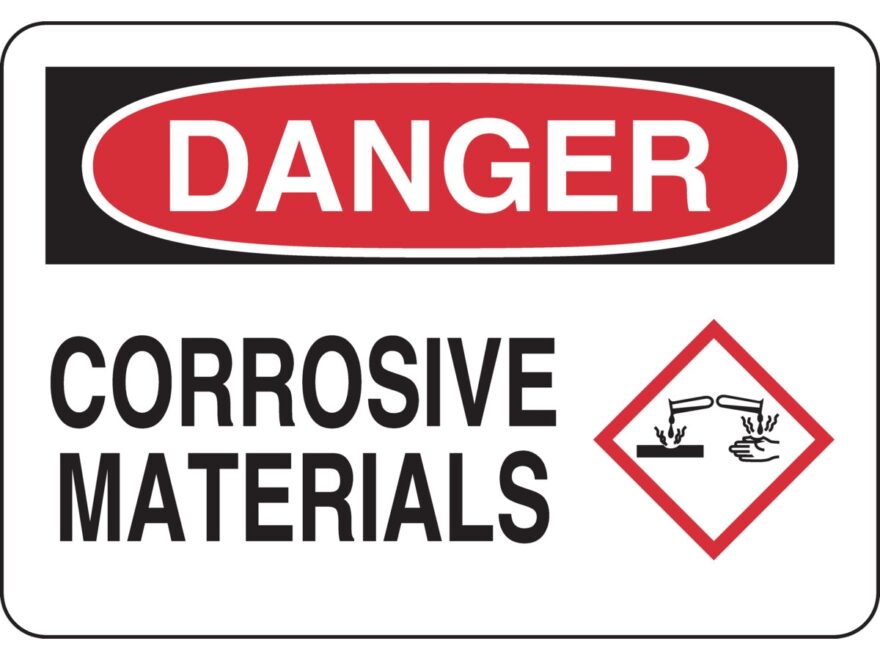 Brady Part 131811 DANGER Corrosive Materials Sign BradyID