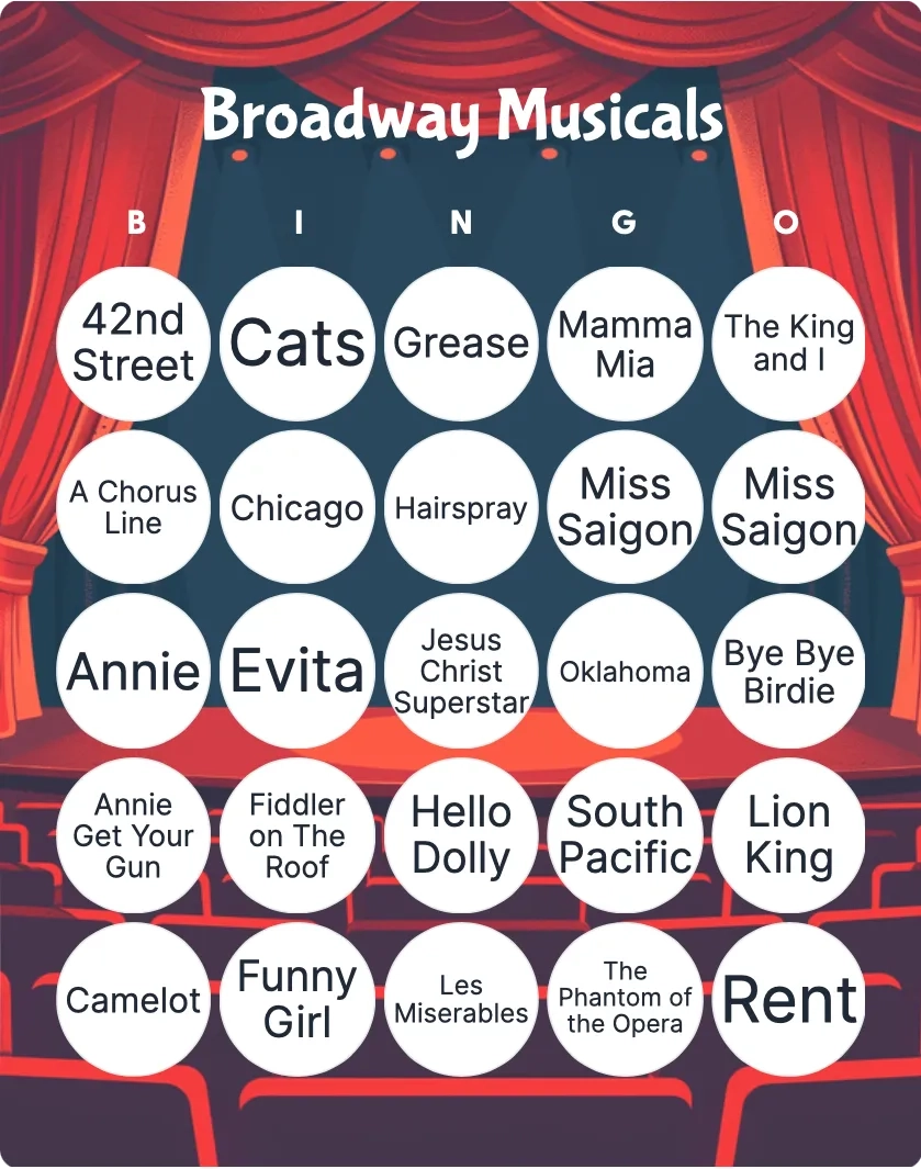Broadway Musical Quiz Printable