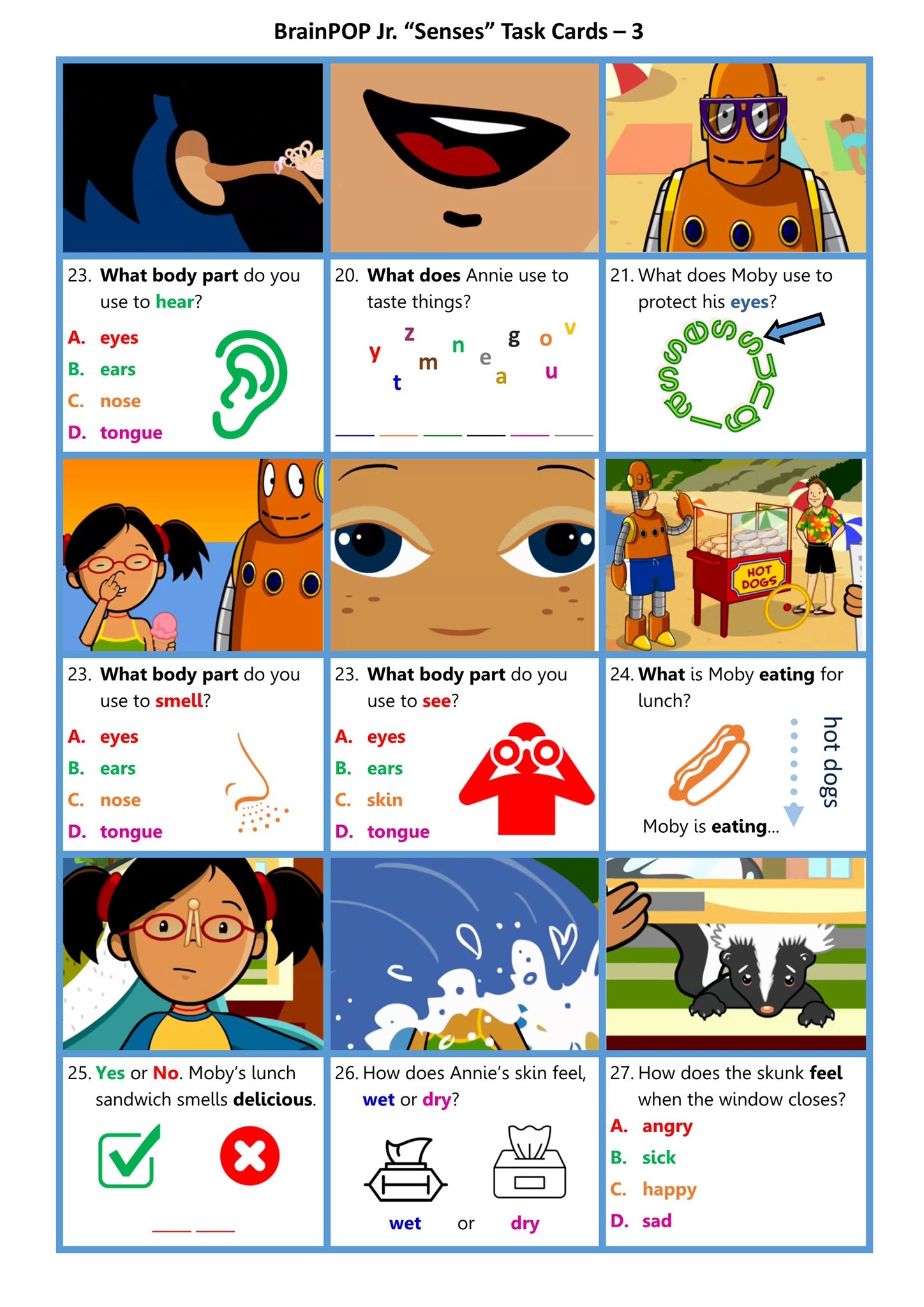 Brainpop Jr Eye Quiz Printable Brainpop Jr Eye Quiz Printable