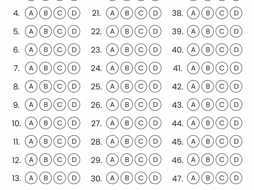 Bubble Answer Sheet Kami Library