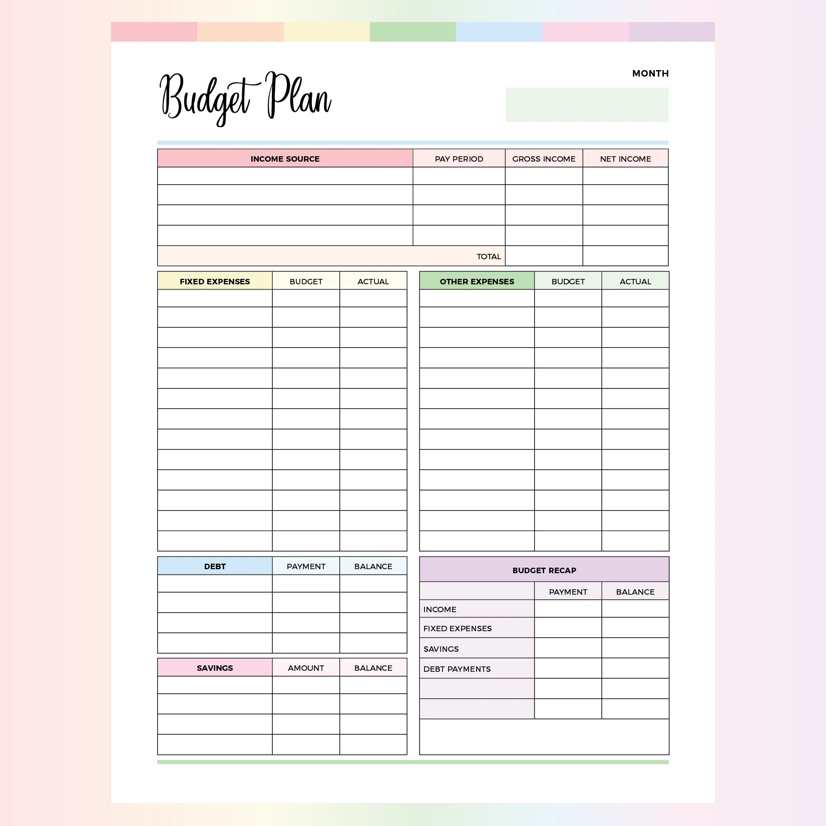 Budget Planner Printable Instant Download PDF A4 And US Letter Plan Print Land
