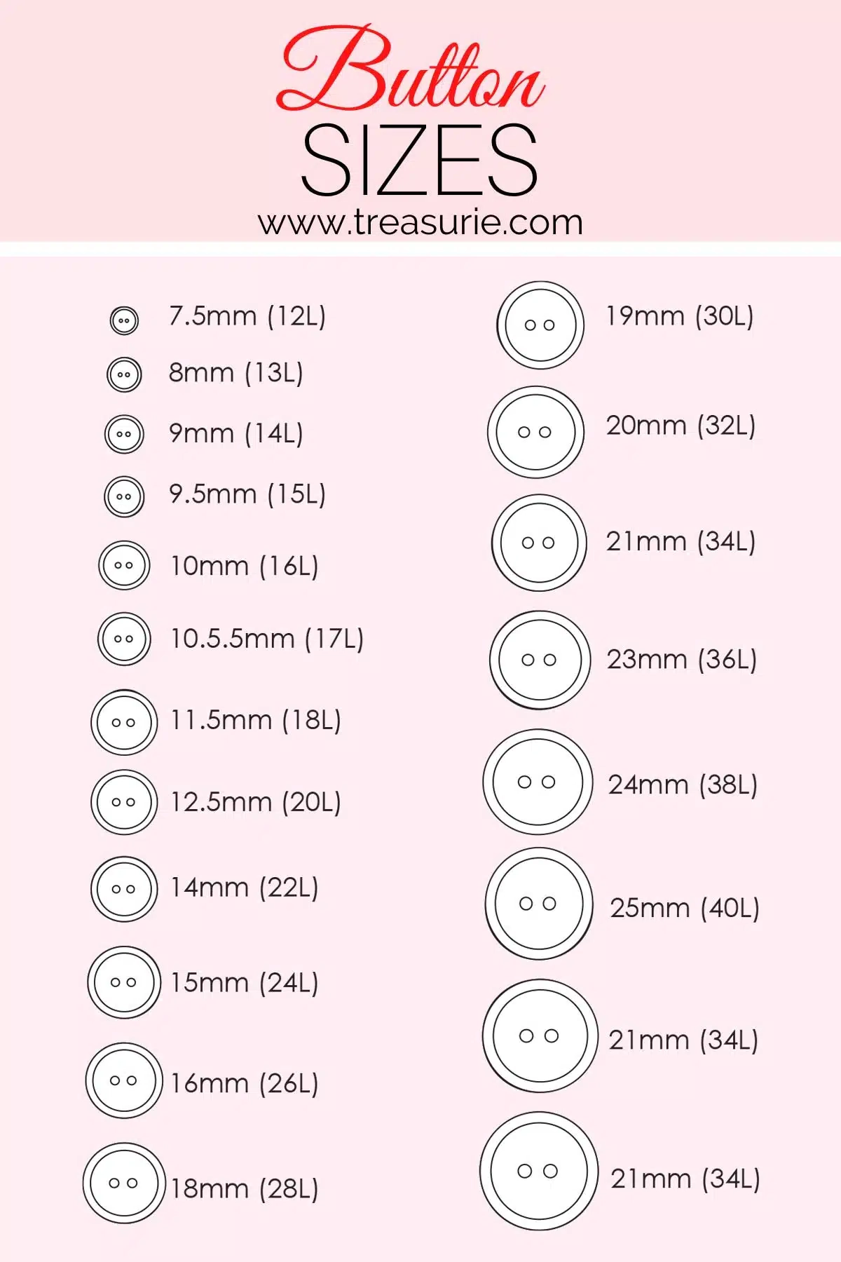 Printable Button Sizing Chart