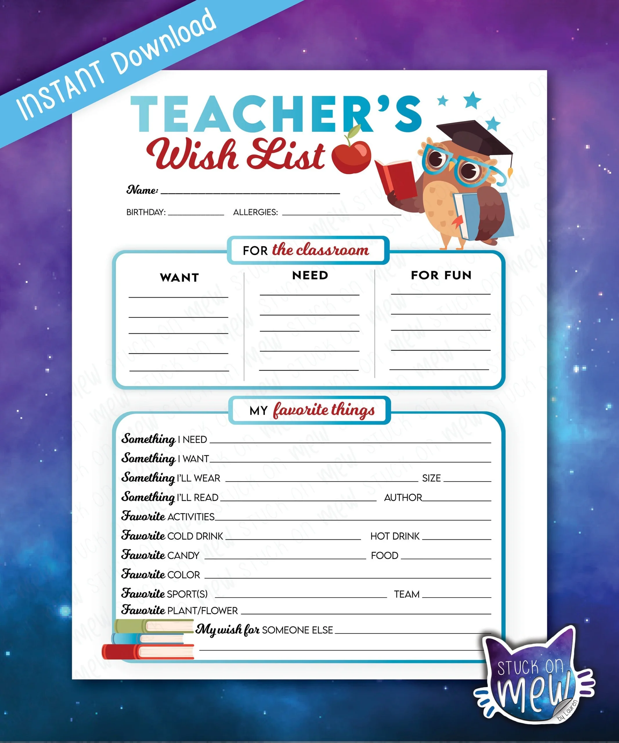 Buy Printable Teachers Favorite Things Wish Lists Wish List Template All About Teacher Printable Teacher Lists Owl School Printables Lists Online In India Etsy Buy Printable Teachers Favorite Things Wish Lists Wish List Template All About Teacher Printable Teacher Lists Owl School Printables Lists Online In India Etsy