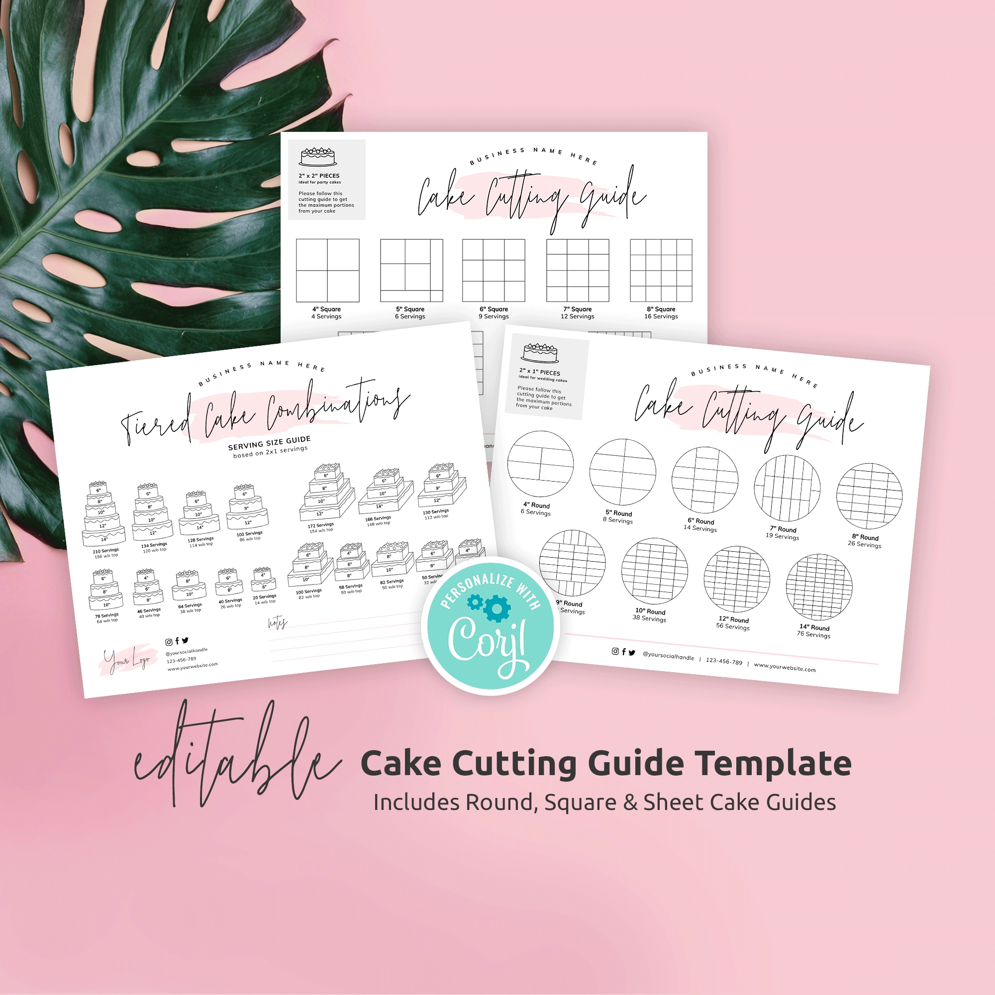 Cake Slicing Guide Template Printable Cake Cutting Instructions