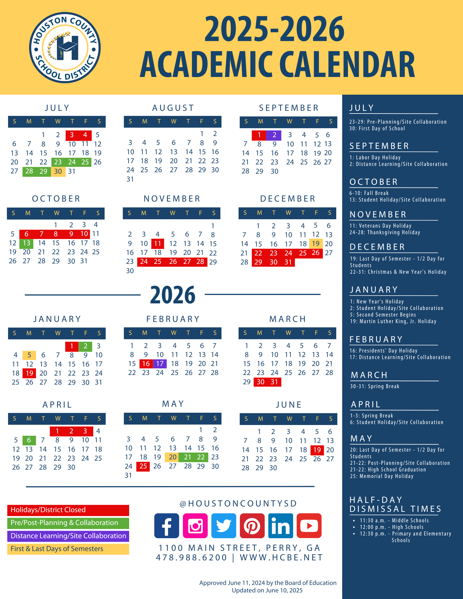 Calendar Houston County Schools