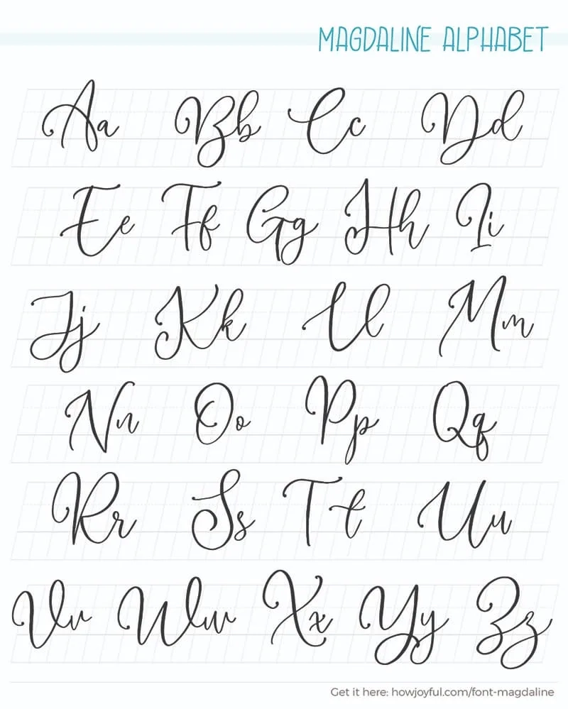 Calligraphy Alphabet Examples FREE WORKSHEETS