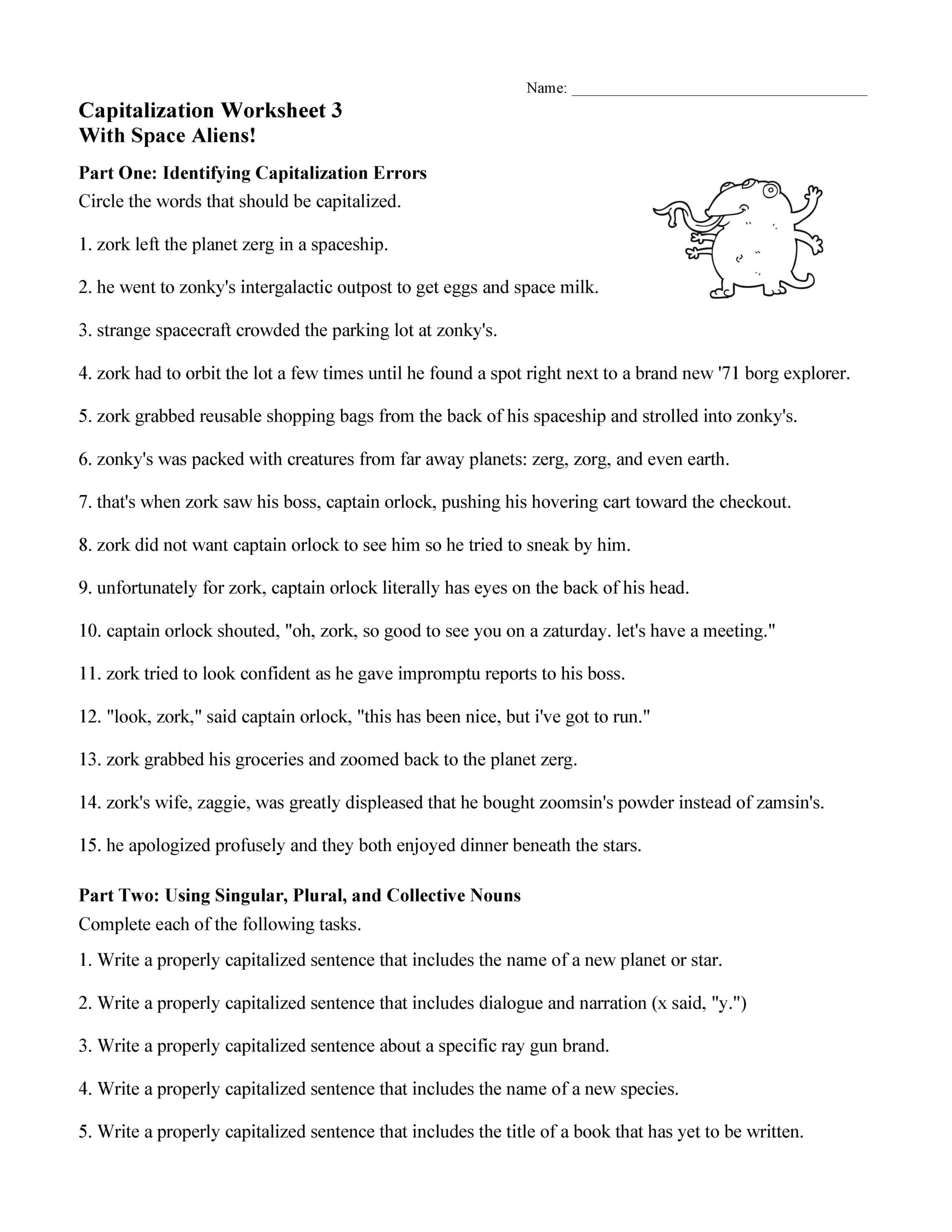 Capitalization Worksheets Lessons And Tests Language Arts Activities