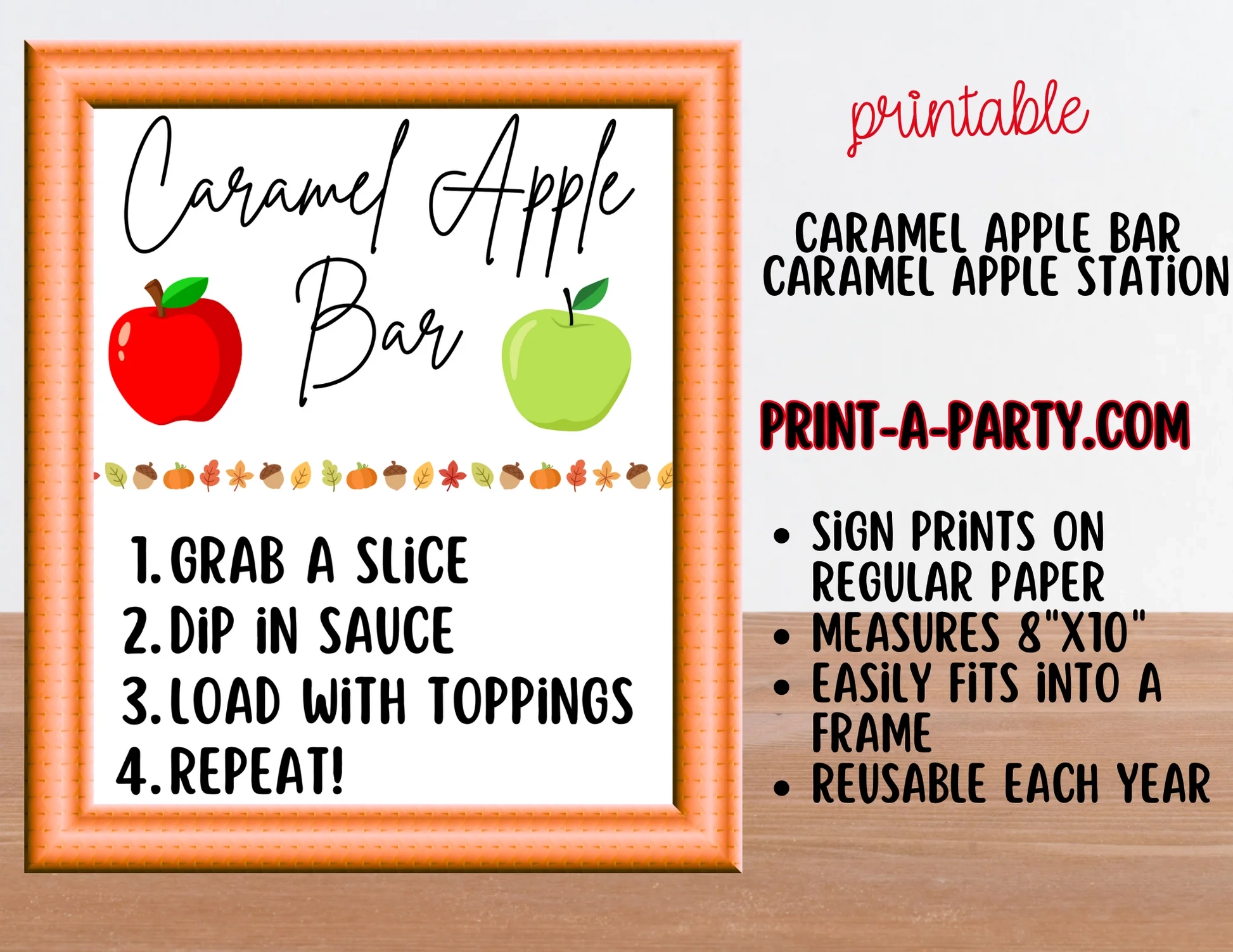 CARAMEL APPLE BAR Printable Caramel Apple Bar Sign Topping Labels PrintAParty CARAMEL APPLE BAR Printable Caramel Apple Bar Sign Topping Labels PrintAParty