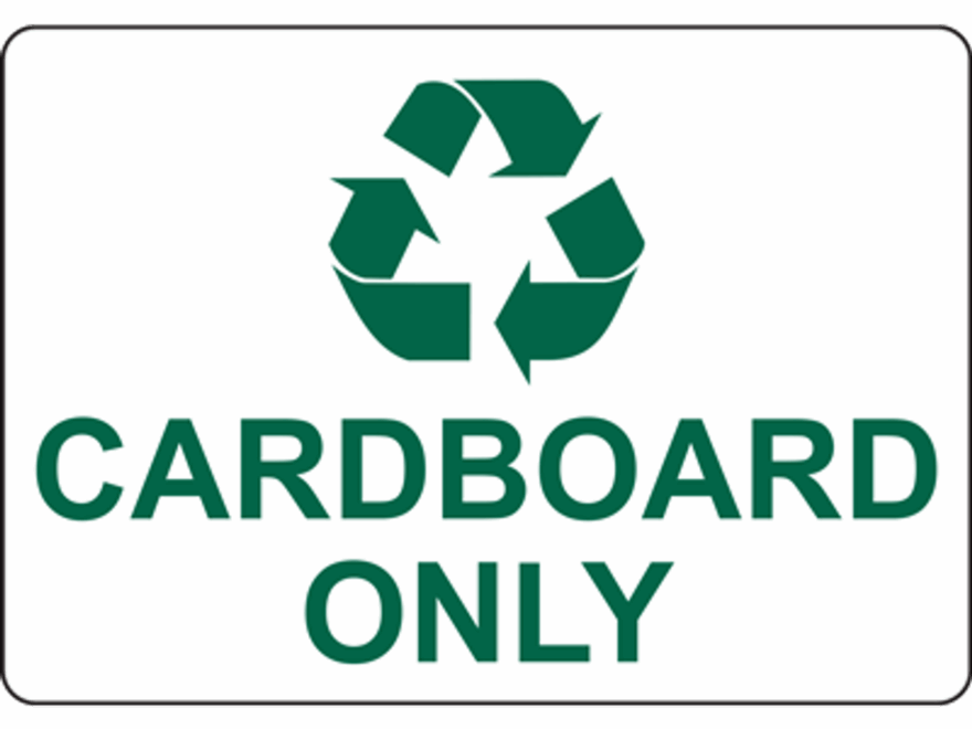 CARDBOARD ONLY SIGN DuraLabel