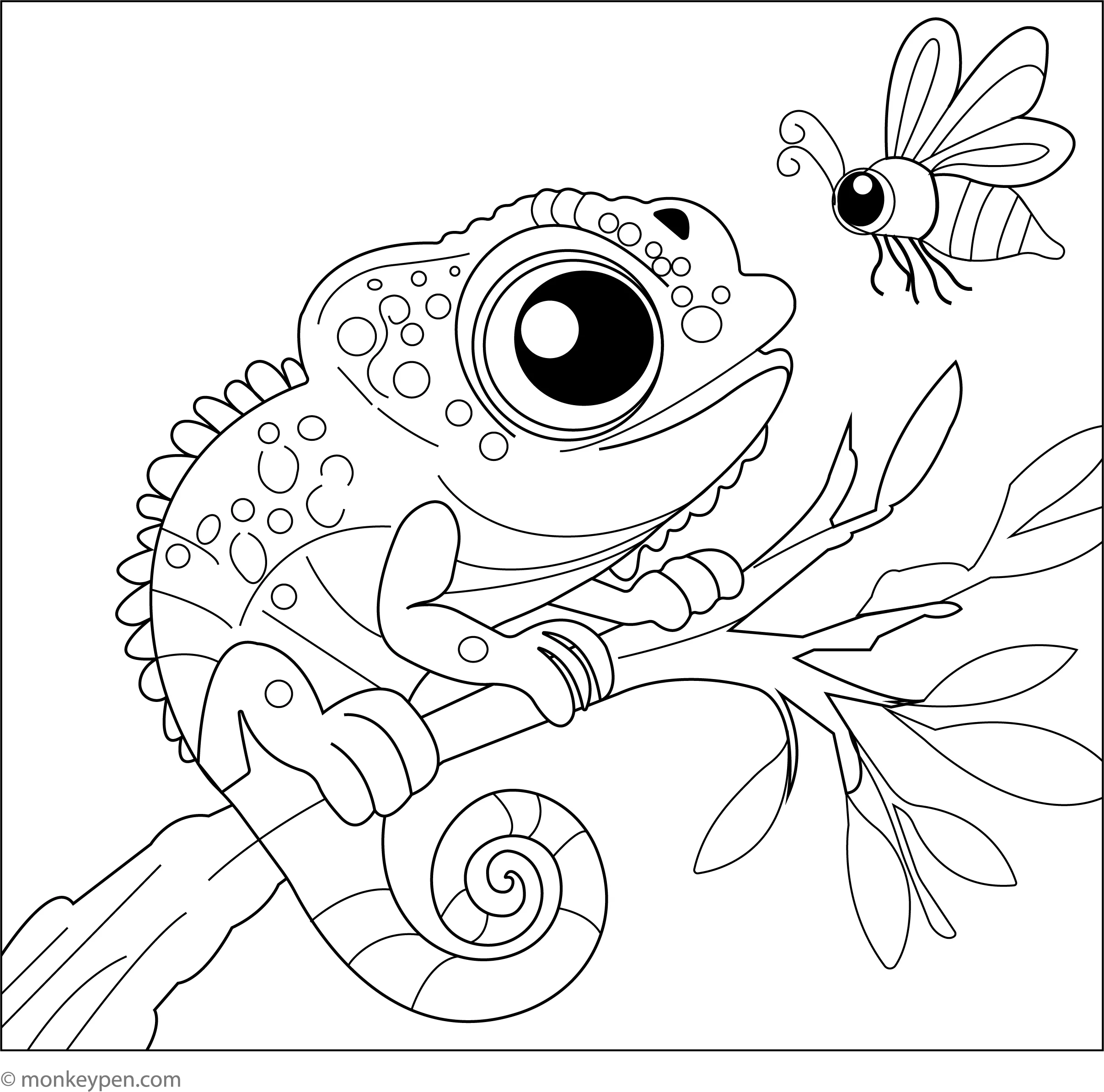 Chameleon Coloring Sheets Free Printable