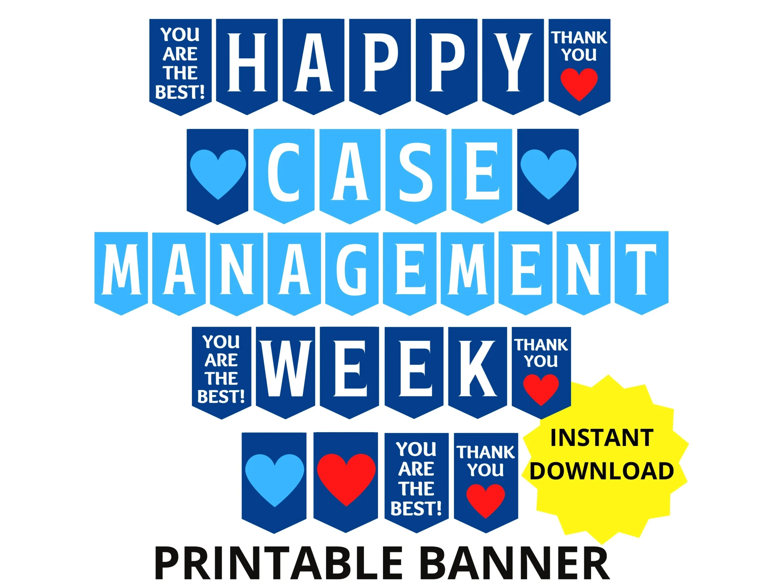 Case Management Week Printable Banner Happy Case Manager Week Banner Case Manager Appreciation Week Medical Banner Case Manager RN Etsy