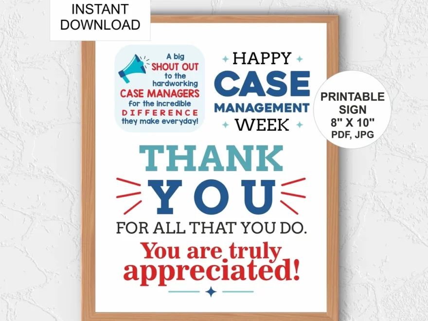 Case Management Week Sign Printable Case Managers Week Poster Case Manager Appreciation Sign Case Managers Thank You Sign Poster Etsy