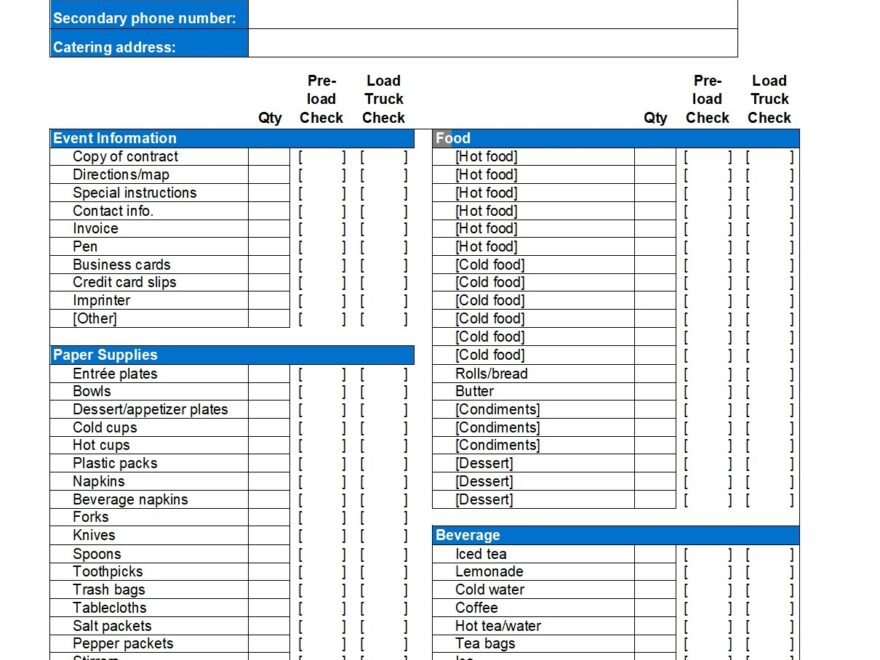 Catering Delivery Checklist RestaurantOwner