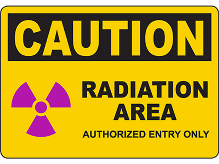 CAUTION Radiation Area Authorized Entry Only Sign DuraLabel