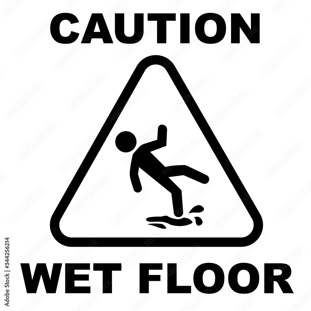 Caution Wet Floor Warning Sign Board Stock Vector Adobe Stock Caution Wet Floor Warning Sign Board Stock Vector Adobe Stock