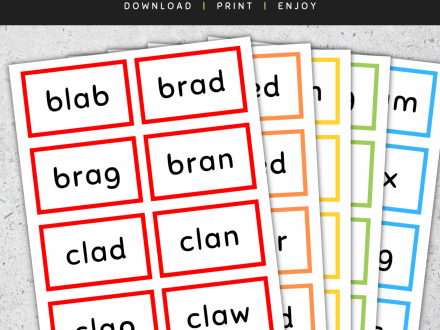 CCVC Words Flash Cards Short Vowels A E I O U CCVC Words List SET 1 Made By Teachers