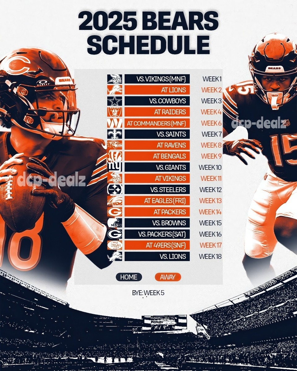 Chicago Bears Schedule 2026 Printable