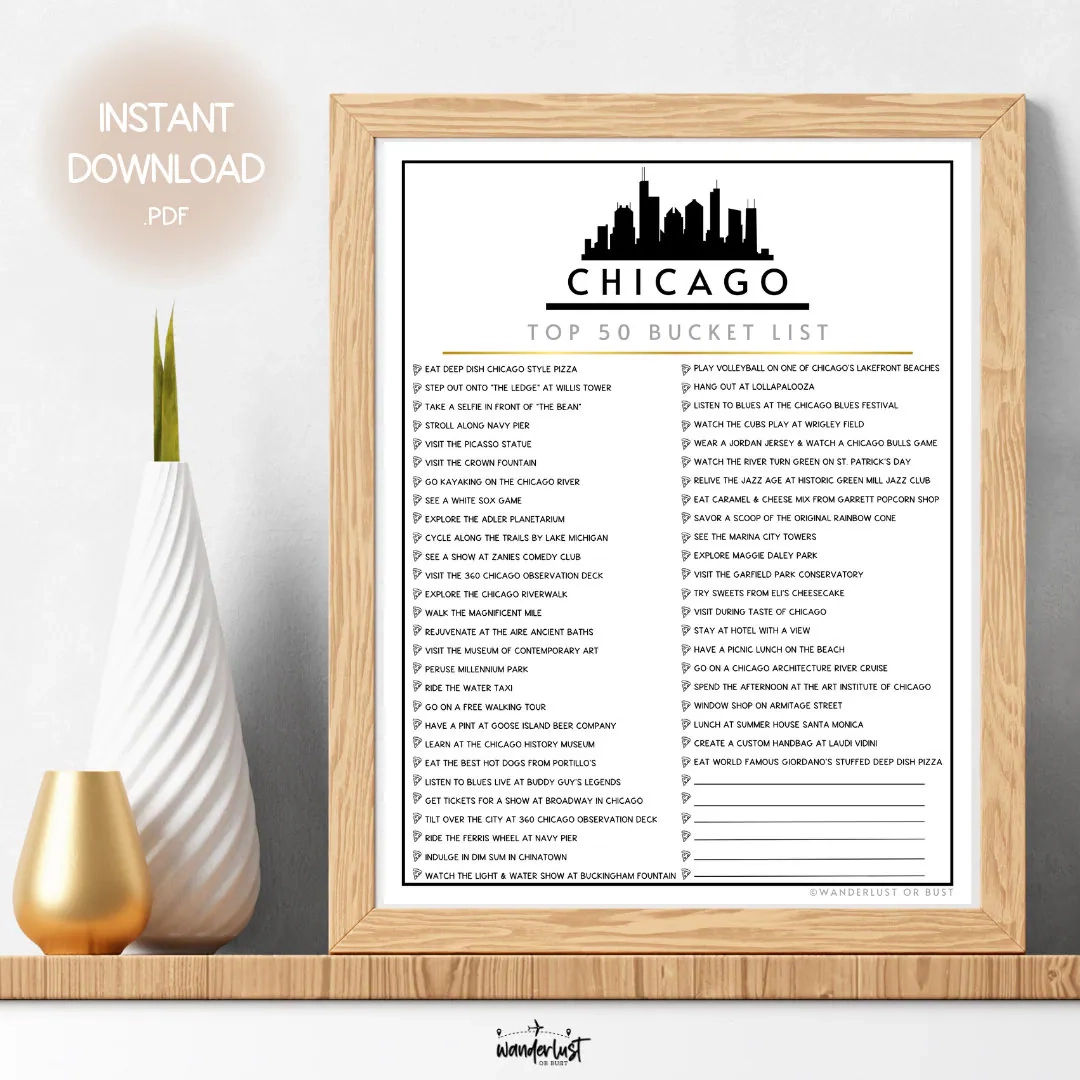 Chicago Bucket List Printable Top 50 Things To Do In Chicago List Must See Destinations In Chicago Illinois Instant Download Checklist Etsy Chicago Bucket List Printable Top 50 Things To Do In Chicago List Must See Destinations In Chicago Illinois Instant Download Checklist Etsy