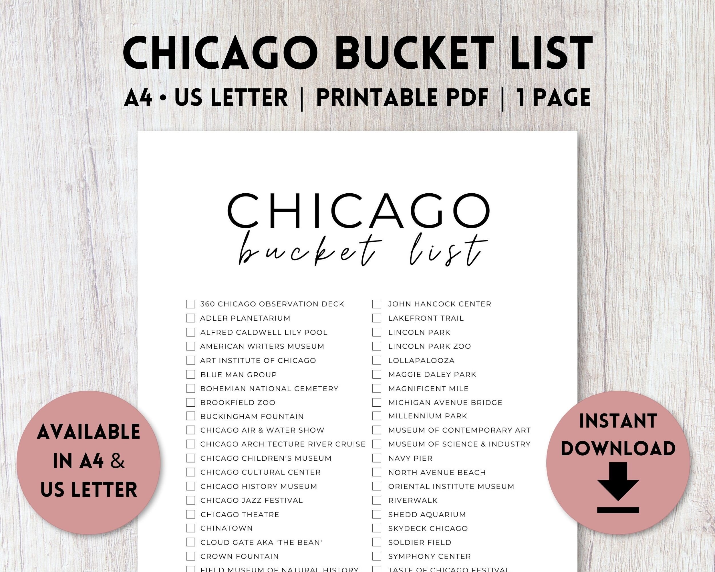 Chicago Illinois Bucket List Printable Travel Bucket List Travel Planner Checklist A4 US Letter Etsy Chicago Illinois Bucket List Printable Travel Bucket List Travel Planner Checklist A4 US Letter Etsy