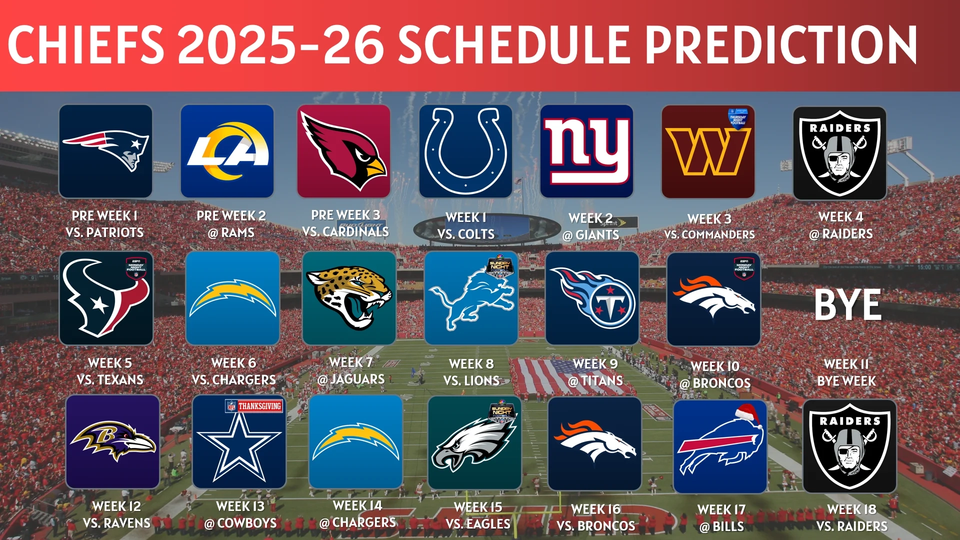 2026 Printable Chiefs Schedule