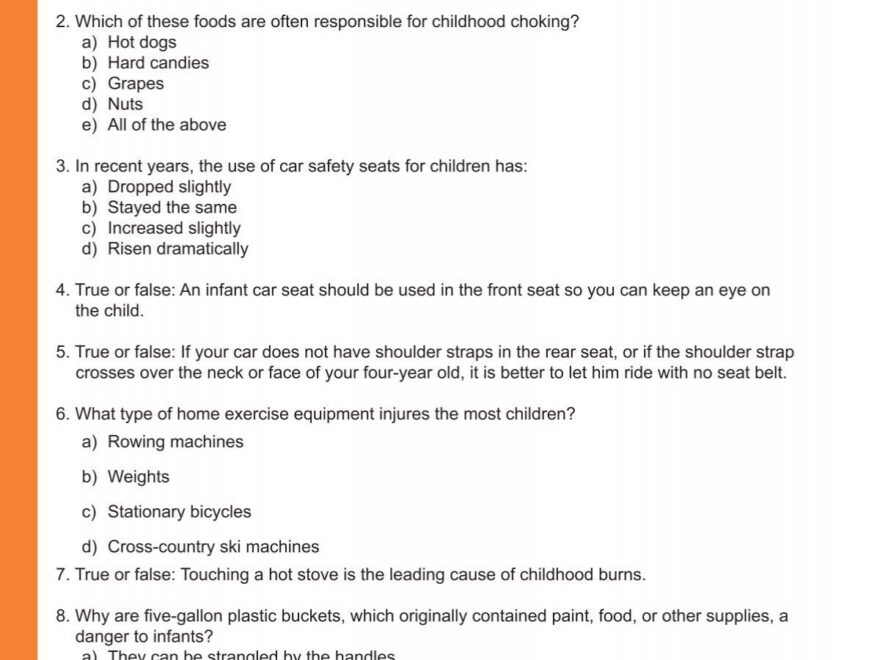 Child And Home Safety Quiz Utah Safety Council