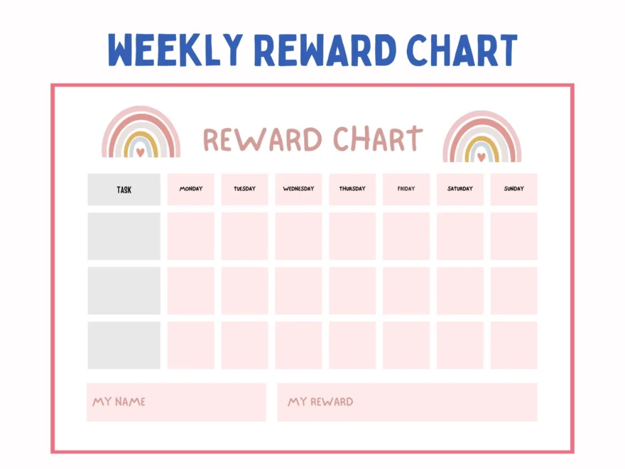 Chore Chart For Kids Printable Daily Weekly Reward Chart For Kids Behavior Chart Reward Chart Etsy