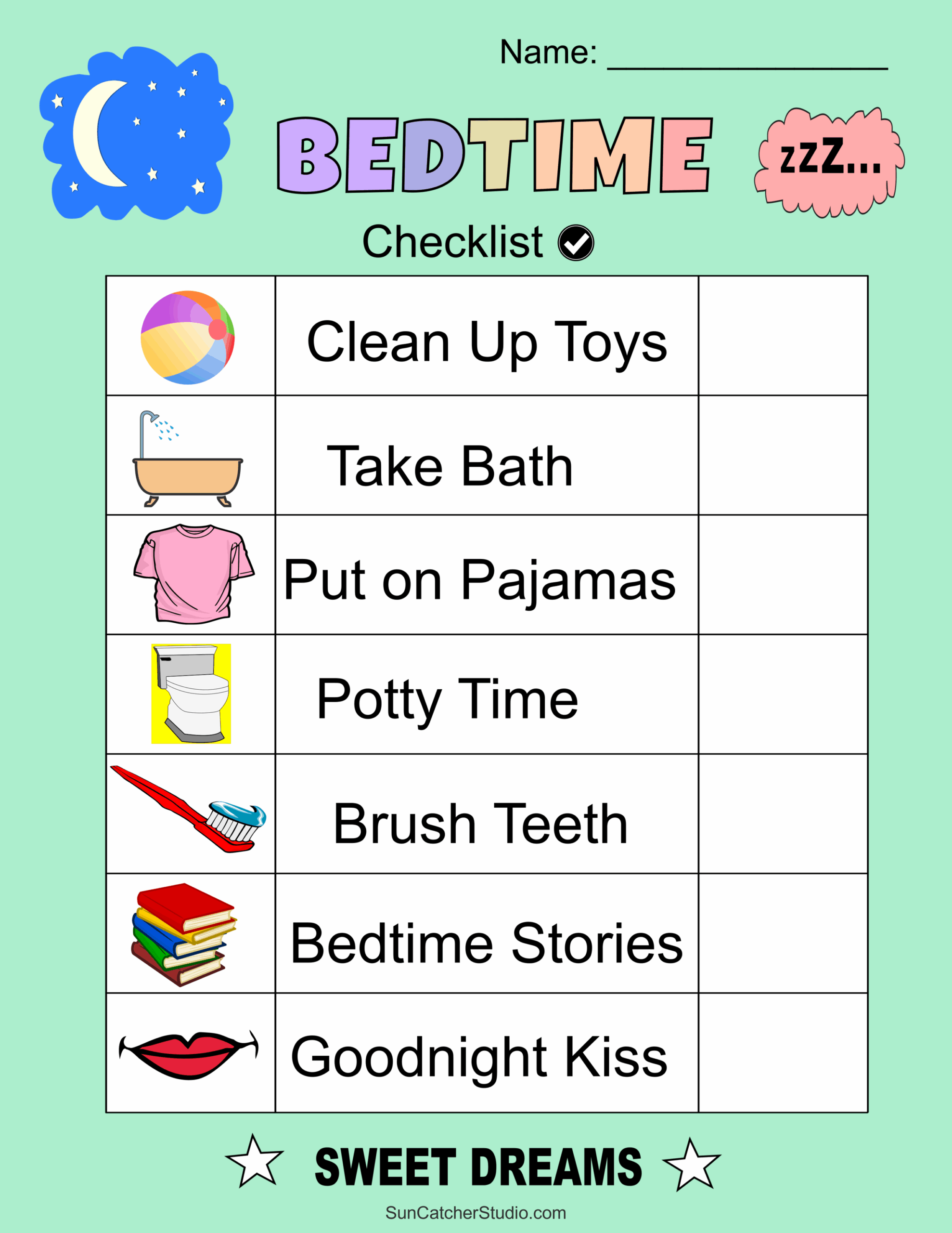 Printable Daily Toddler Chore Chart