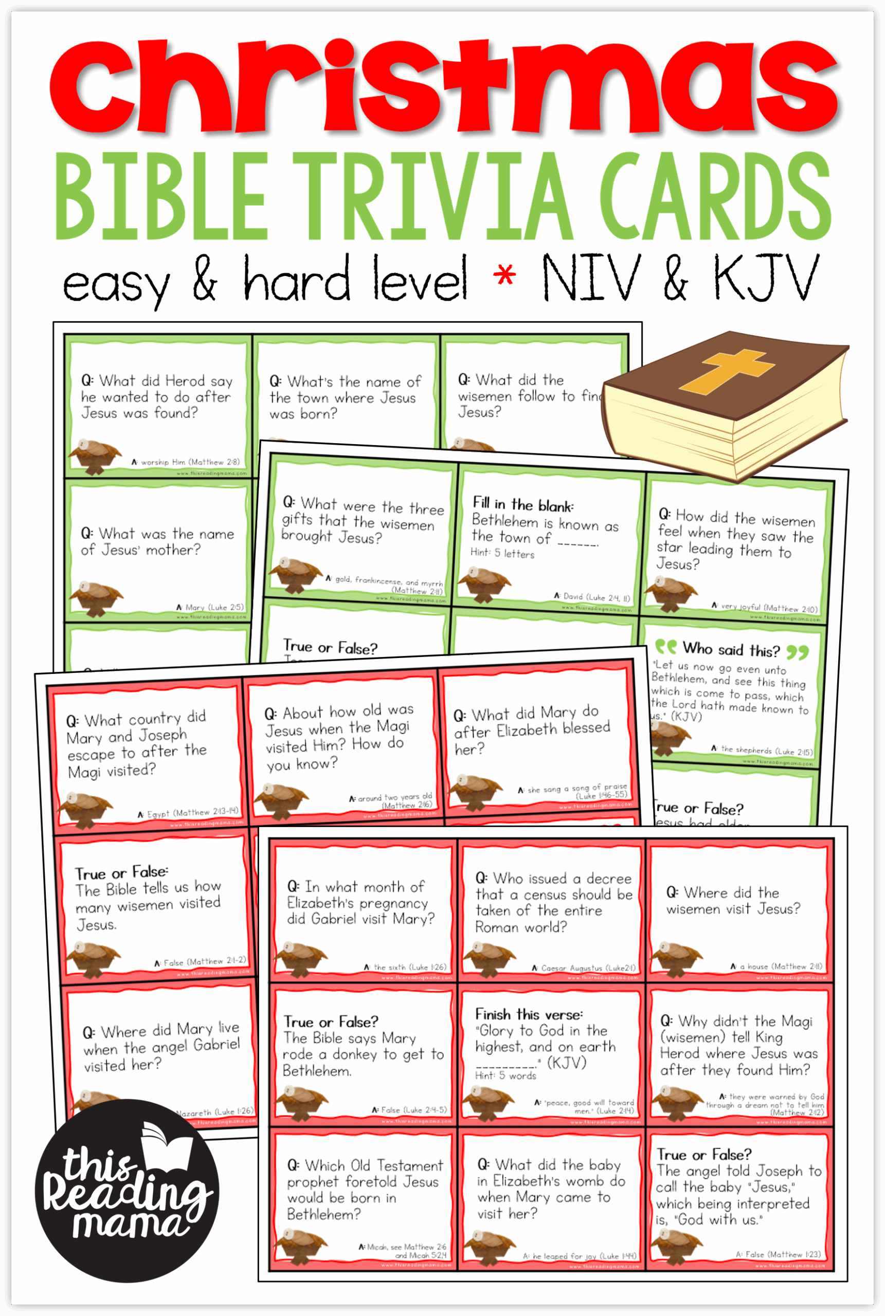 Christmas Bible Trivia Cards This Reading Mama
