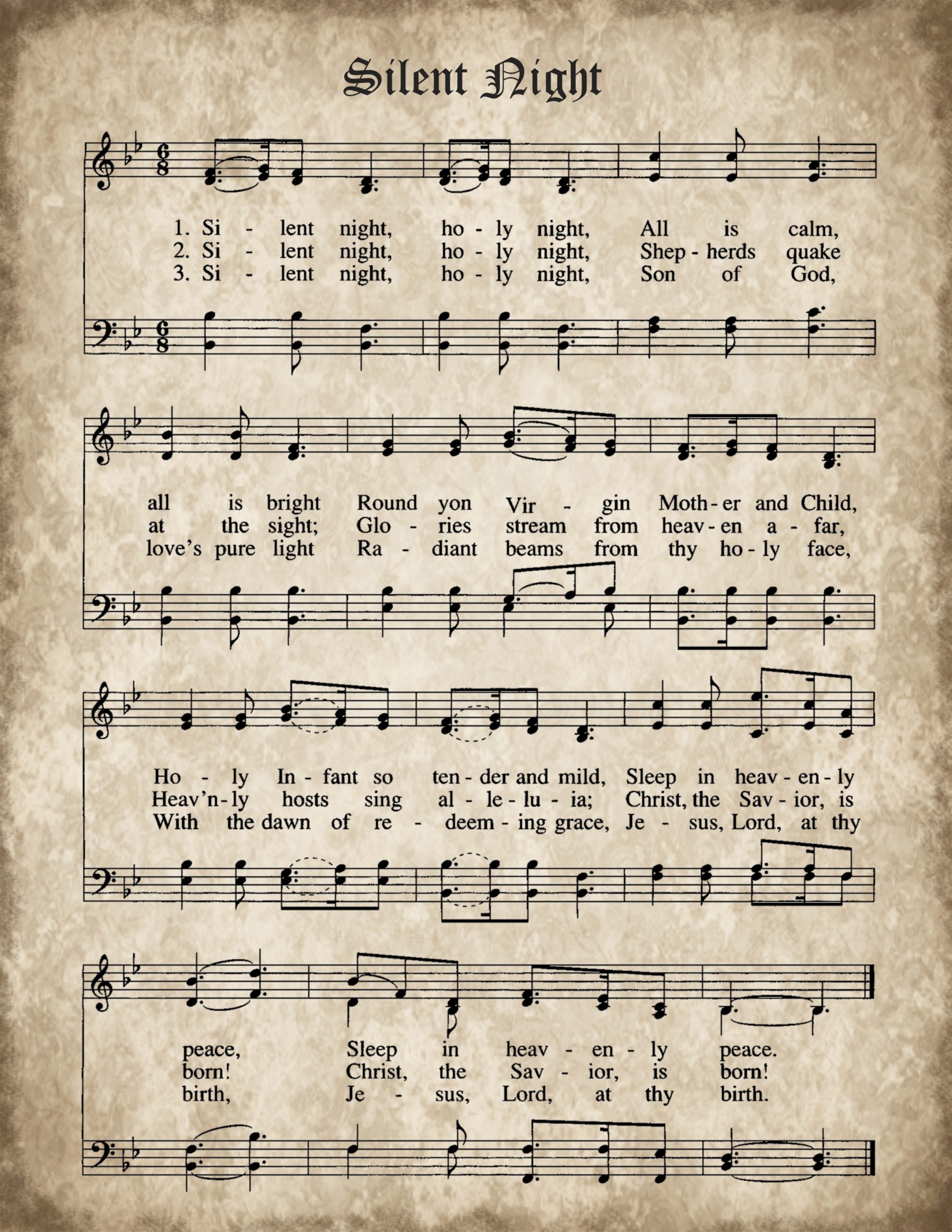 Free Printable Sheet Music Silent Night Free Printable Sheet Music Silent Night