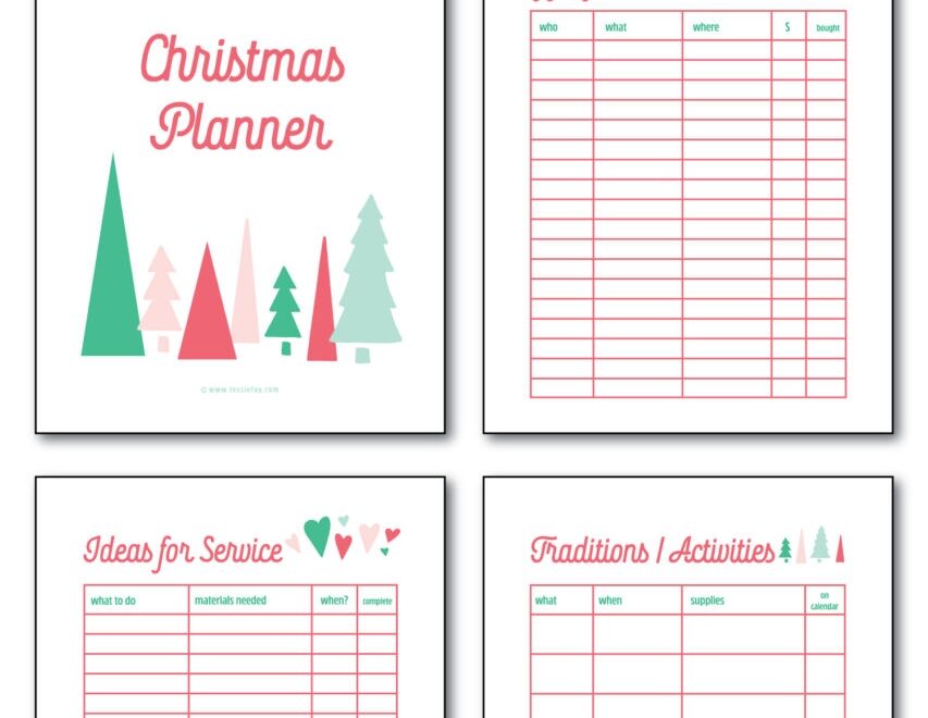 Christmas Planner Free Printable Tessie Fay