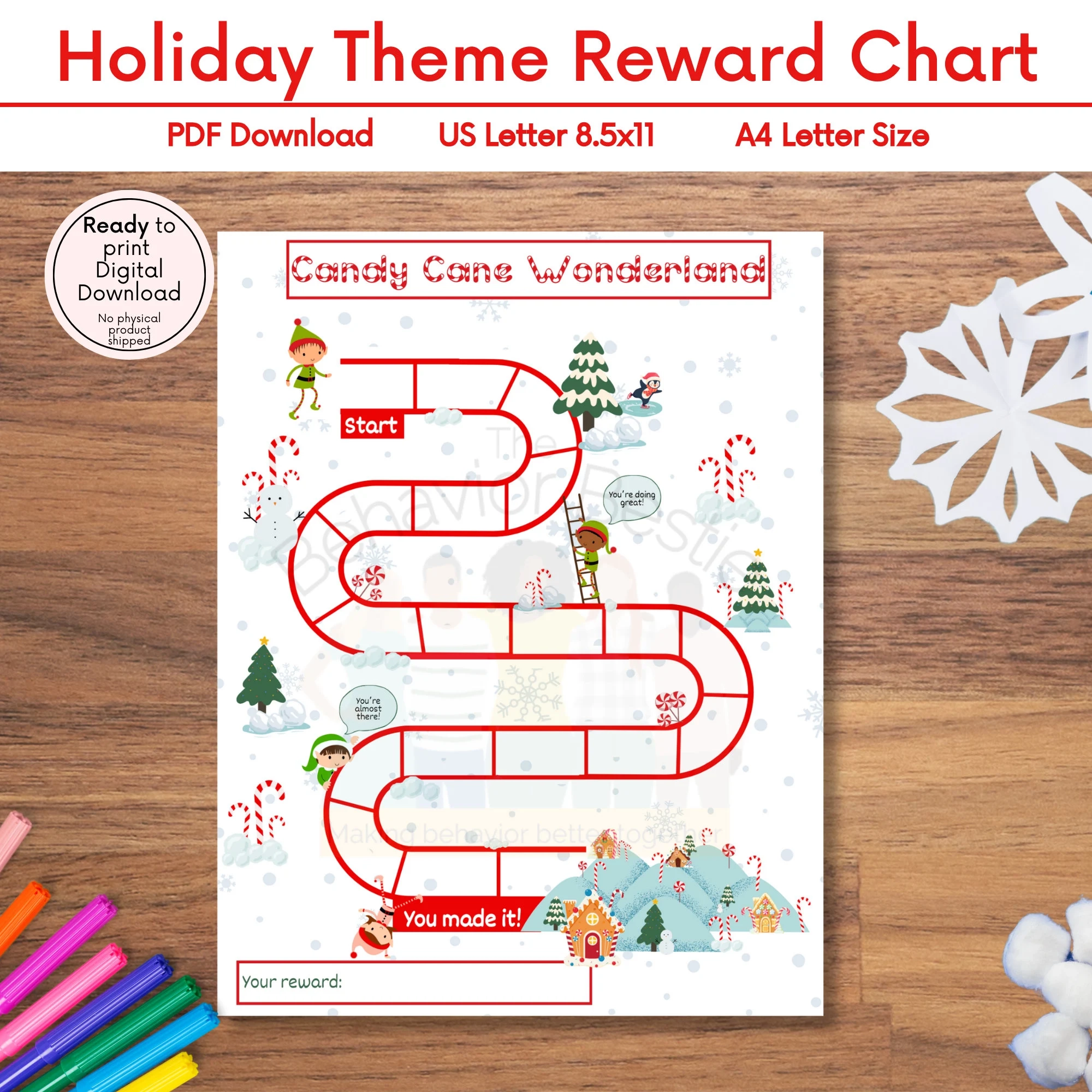 Free Printable Sticker Charts Christmas Themed